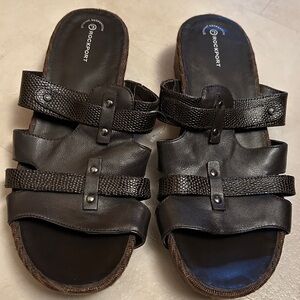 Rockport  Brown Leather Slides